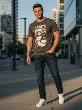 Naruto Graphic Short Sleeve Tee - Dark Gray